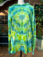 Load image into Gallery viewer, Tie-Dye Long-Sleeved Hooded T-Shirt (Lime Green) - Medium
