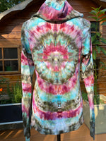 Load image into Gallery viewer, Tie-Dye Long-Sleeved Hooded T-Shirt (Pink/Teal) - X-Small
