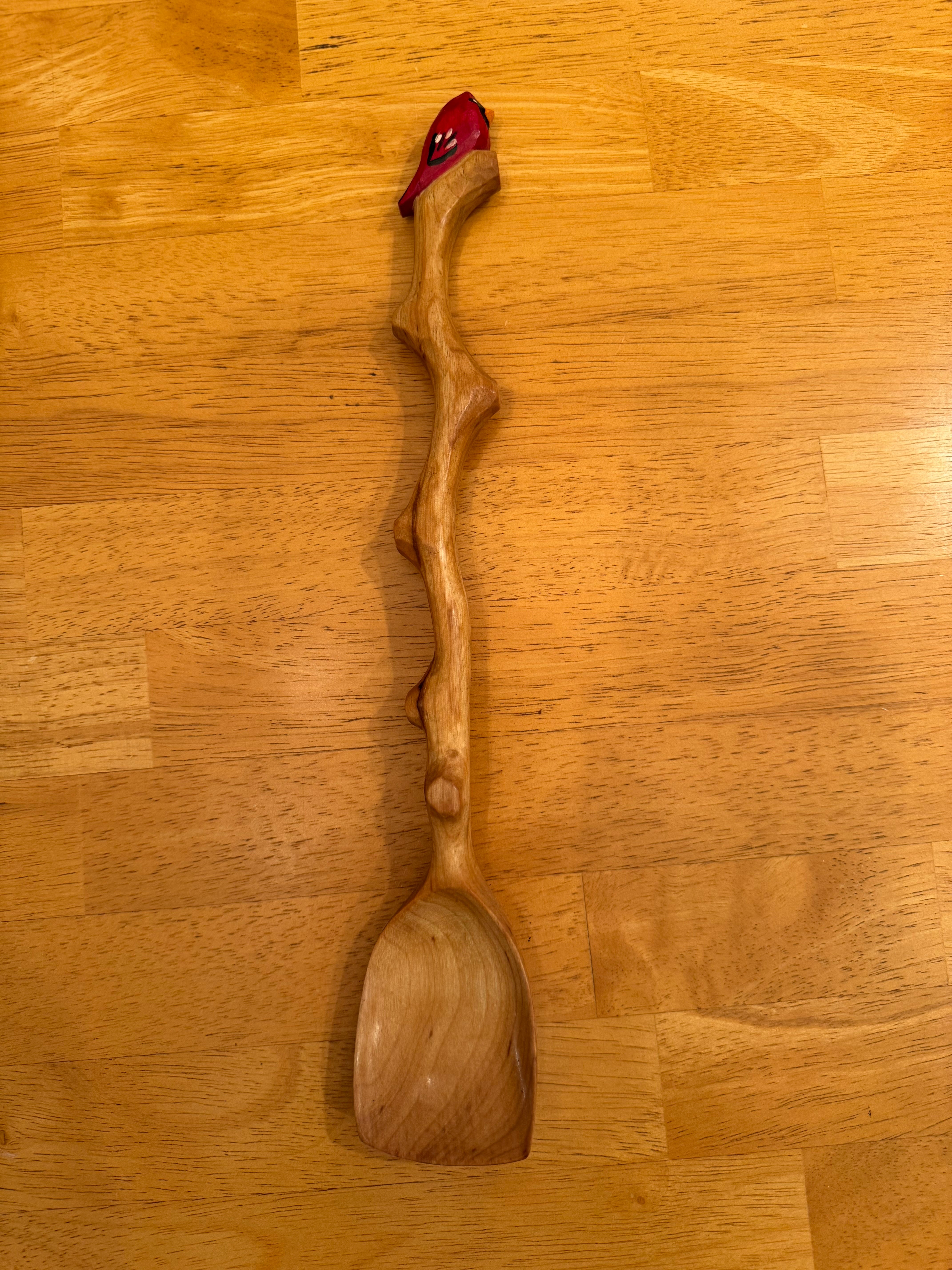 Extra long Cooking Spoon with Cardinal Carving