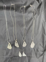 Load image into Gallery viewer, Handmade “BOO” Ghost Seaglass Silver Necklace
