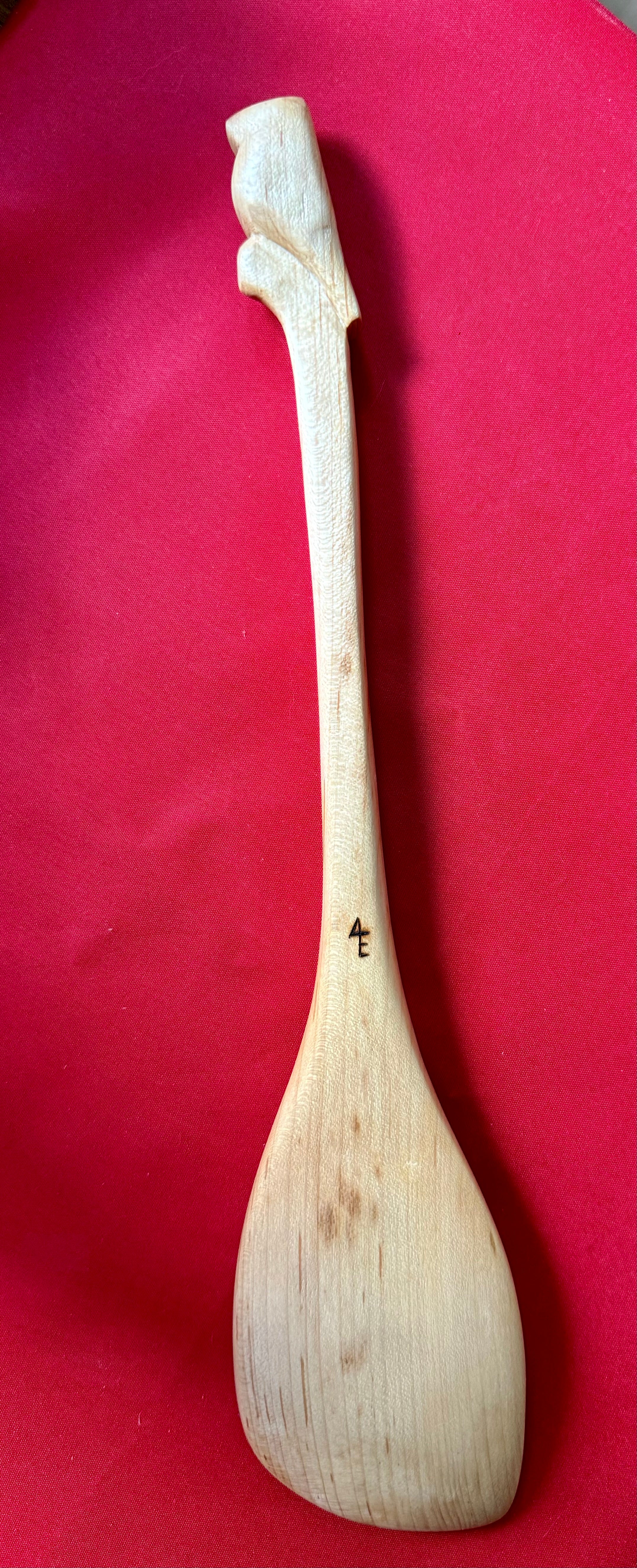 Hand-carved Cooking Spoon with Cardinal