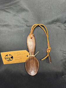 Hand-carved Pocket Spoon with leather strap