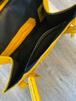 Load image into Gallery viewer, 💛 Bright Yellow Hand‑Stitched Veg‑Tan Leather Tote
