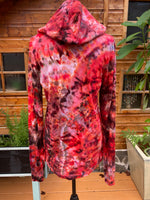 Load image into Gallery viewer, Tie-Dye Long-Sleeved Hooded Scrunch Design T-Shirt (Scarlet Red) - Small
