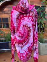 Load image into Gallery viewer, Tie-Dye Long-Sleeved Hooded T-Shirt (Pink) - 2XL
