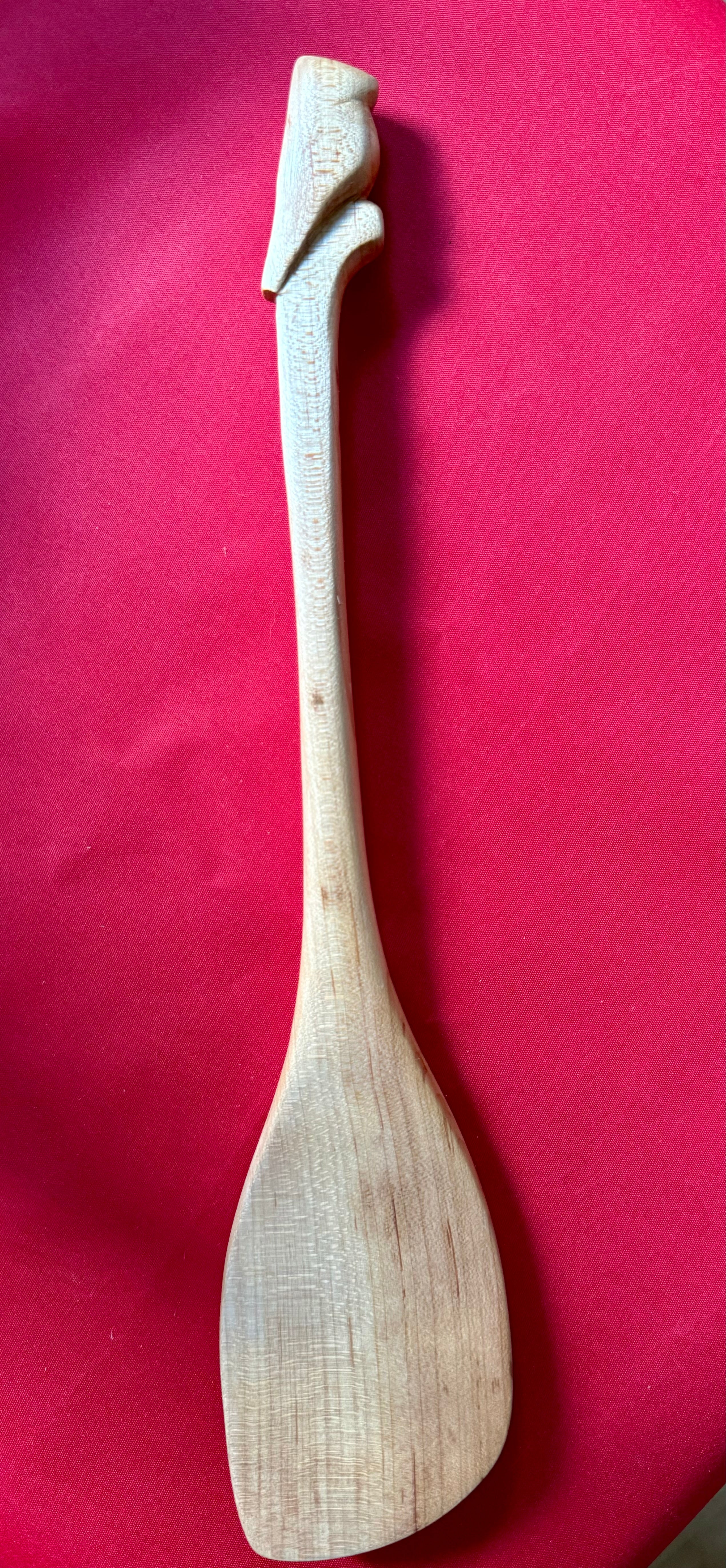 Hand-carved Cooking Spoon with Cardinal