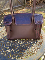 Load image into Gallery viewer, Burgundy Luxury Leather Handbag with Ostrich Leg Trim
