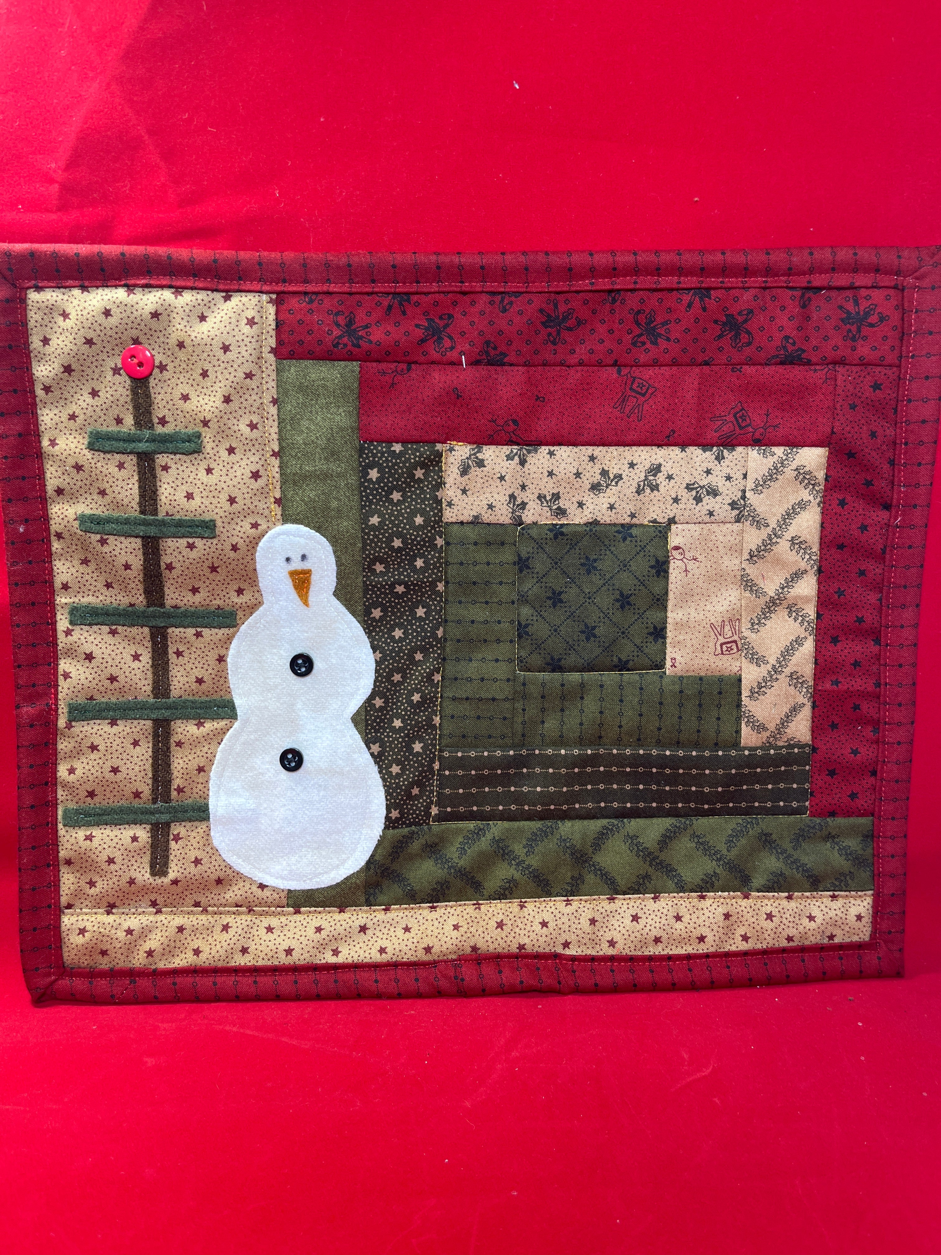 Snowman Quilted Candle Mat