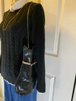 Load image into Gallery viewer, Black Leather Cat Crossbody/Shoulder Bag
