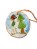 Load image into Gallery viewer, Hand-painted Seaglass Wood Slice
