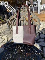 Load image into Gallery viewer, Handmade Luxury Burgundy Leather and Hair on Hide Shoulder Bag
