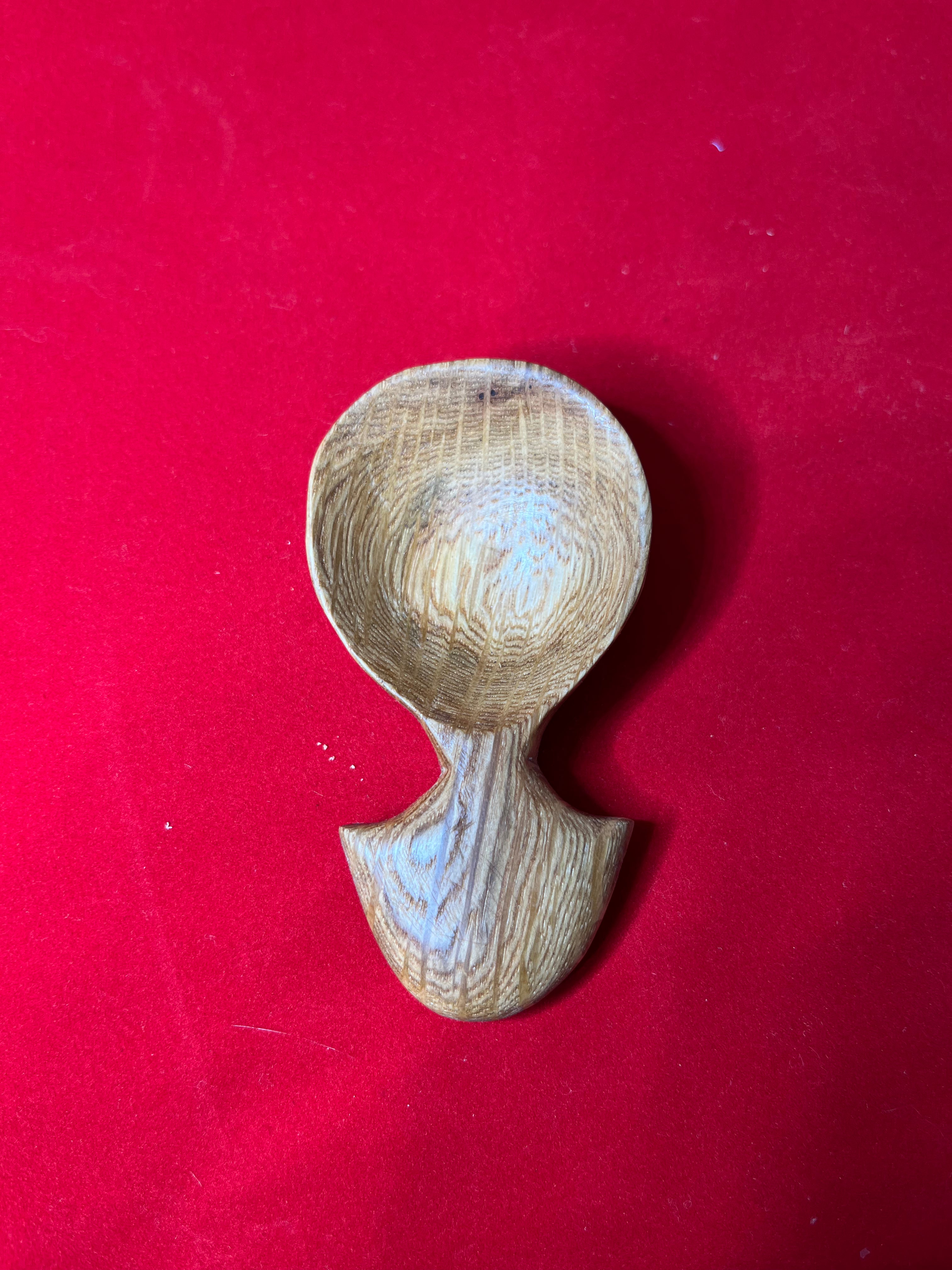 Small Oak Coffee Scoop rounded handle