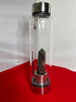 Load image into Gallery viewer, Gemstone-Crystal Infused Glass Water Bottle
