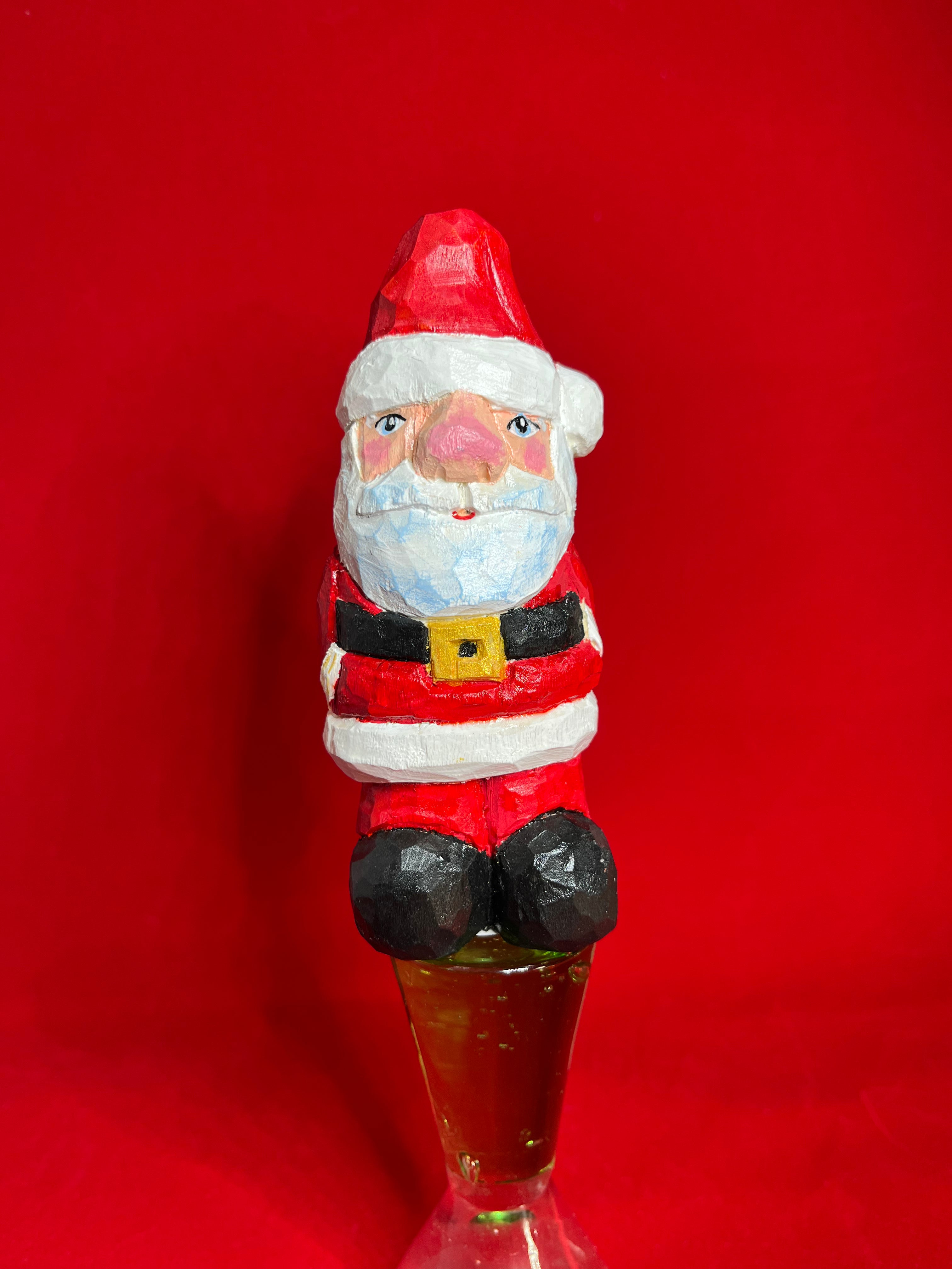 Hand Carved Standing Santa