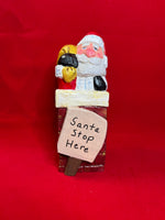 Load image into Gallery viewer, Hand Carved Santa in Chimney
