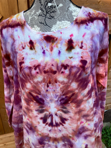 Tie-Dye Burgandy Kaftan - Medium