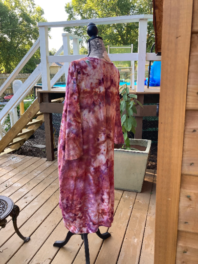 Tie-Dye Burgandy Kaftan - Medium