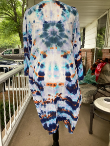 Tie-Dye Blue Kaftan - Small