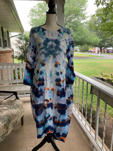 Tie-Dye Blue Kaftan - Small