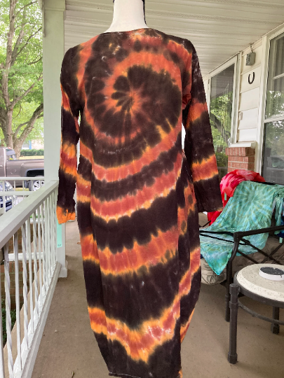 Tie-Dye Brown Kaftan - Small