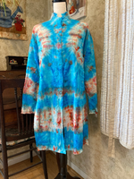 Load image into Gallery viewer, Tie-Dye Coral Blue Tunic - Large
