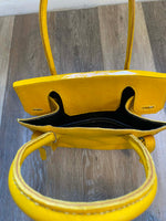 Load image into Gallery viewer, 💛 Bright Yellow Hand‑Stitched Veg‑Tan Leather Tote
