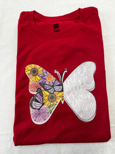 "Never Hide Your Wings" Butterfly T-Shirt - 2XL