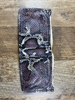 Load image into Gallery viewer, Handmade Purple Snake-Embossed Leather Bifold Wallet - 3 1/2" x 4 1/2" (Closed)

