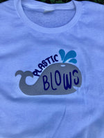 Load image into Gallery viewer, White “Plastic Blows” T-Shirt
