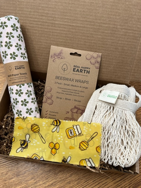 Zero-Waste Kitchen Bundle with Honeycomb Design Beeswax wrap